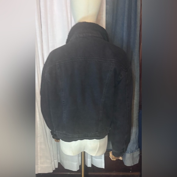 🖤 Mango Cropped Sherpa Collar Denim Jacket | Size M 🖤 - Picture 4 of 10